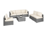 DS Tendy 7PC Patio Sofa Set Grey+Beige