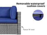 DS Tendy 7PC Patio Sofa Set Grey+Blue