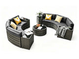 DS 11-Piece Curved Wicker Sofa Set - Grey