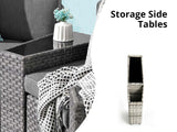 DS 11-Piece Curved Wicker Sofa Set - Grey