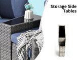 DS 11PC Curved Wicker Sofa Set Navy