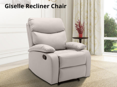 DS Giselle Recliner Chair PU Beige