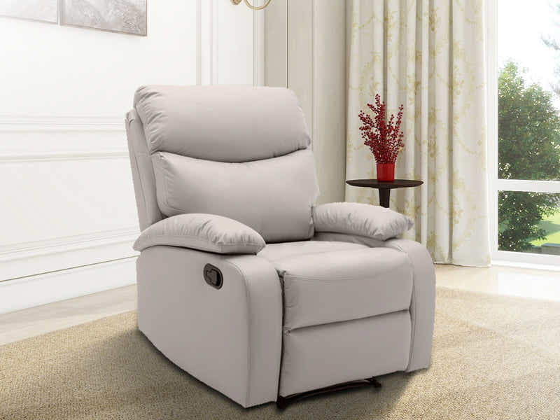 DS Giselle PU Leather Recliner Chair - Beige