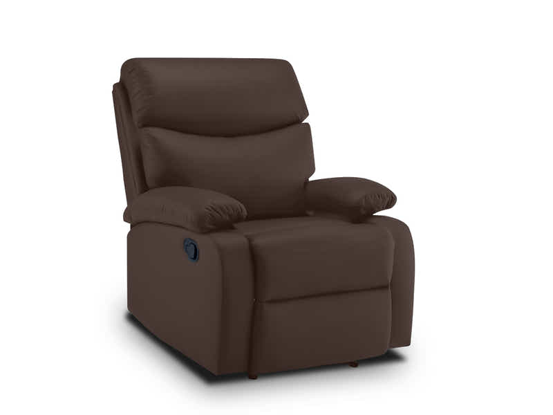 DS Giselle PU Leather Recliner Chair - Brown