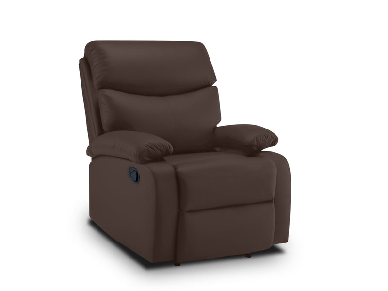 Giselle PU Leather Recliner Chair - Brown