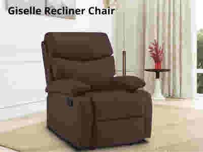 DS Giselle PU Leather Recliner Chair - Brown