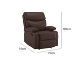 DS Giselle Recliner Chair PU Brown