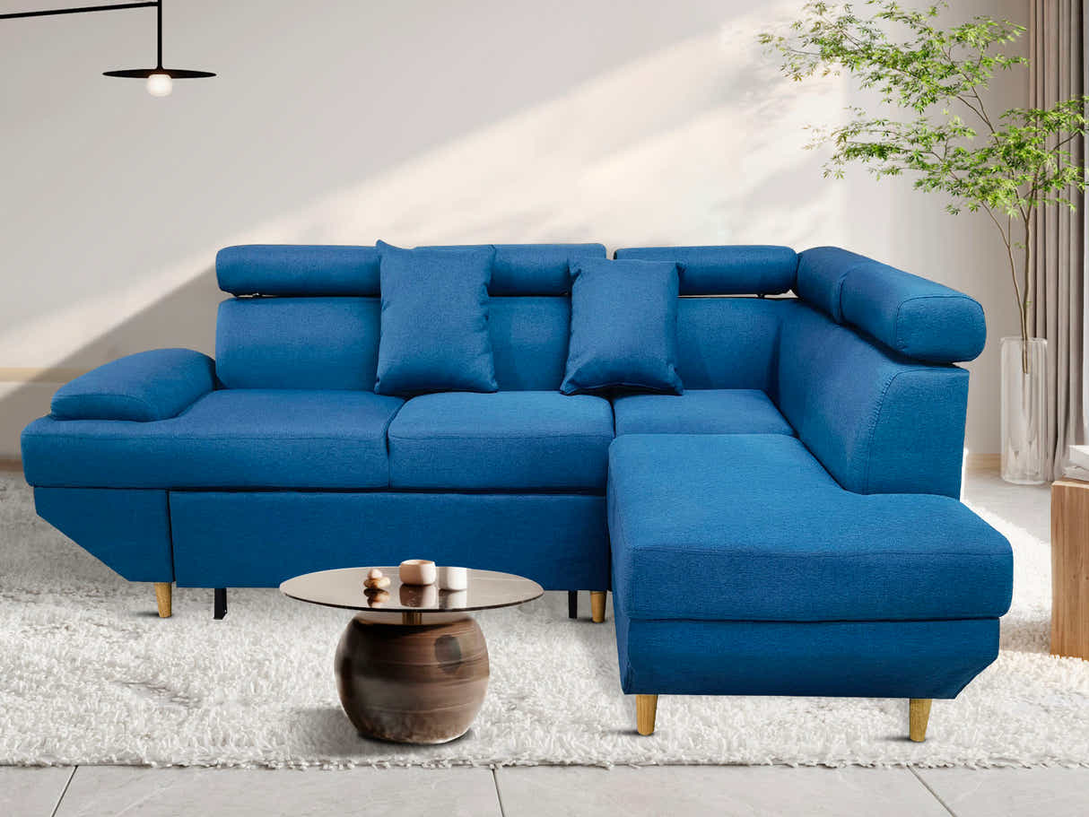 Stella Sofa Bed Right Chaise - Blue