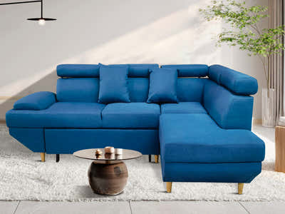 Stella Sofa Bed Right Chaise - Blue