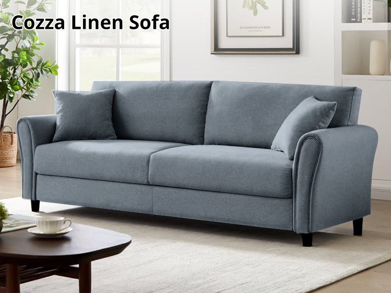 Cozza Linen Sofa - Blue