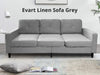DS T Evart Linen Sofa Grey