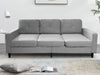 T Evart Linen Sofa Grey
