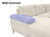 DS Kaveah Corduroy Sofa With Left Chaise - White