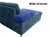 DS Kaveah Corduroy Sectional Sofa Green