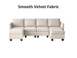 Enzo Sectional Sofa Velvet Beige