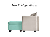 Enzo Sectional Sofa Velvet Beige