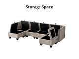 Enzo Sectional Sofa Velvet Beige