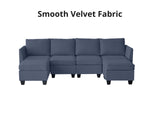 Enzo Sectional Sofa Velvet Dark Grey