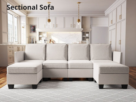Enzo Sectional Sofa Fabric Grey