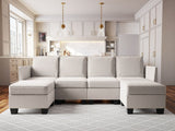 Enzo Sectional Sofa Fabric Grey