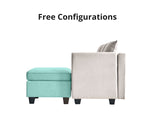 Enzo Sectional Sofa Fabric Grey
