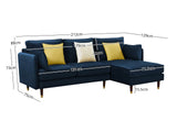 Celisha Sectional Sofa Set Velvet Blue