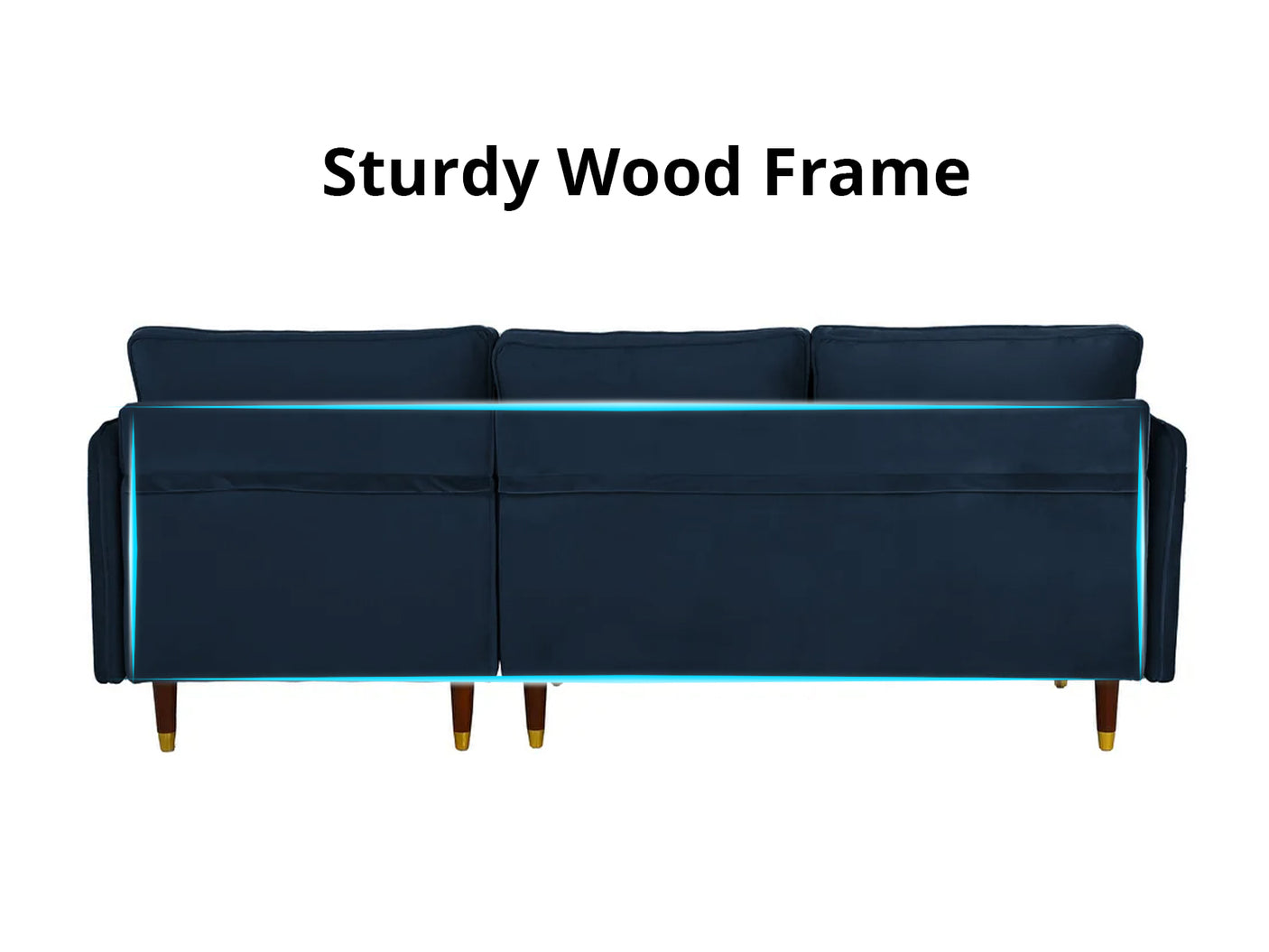 Celisha Sectional Sofa Set Velvet Blue