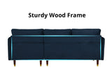 Celisha Sectional Sofa Set Velvet Blue