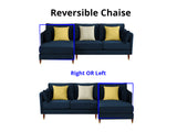 Celisha Sectional Sofa Set Velvet Blue
