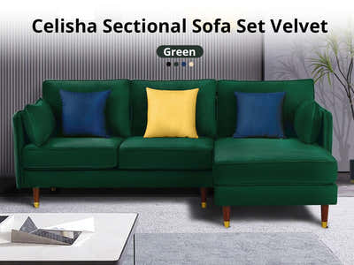 Celisha Velvet Sofa Set - Green