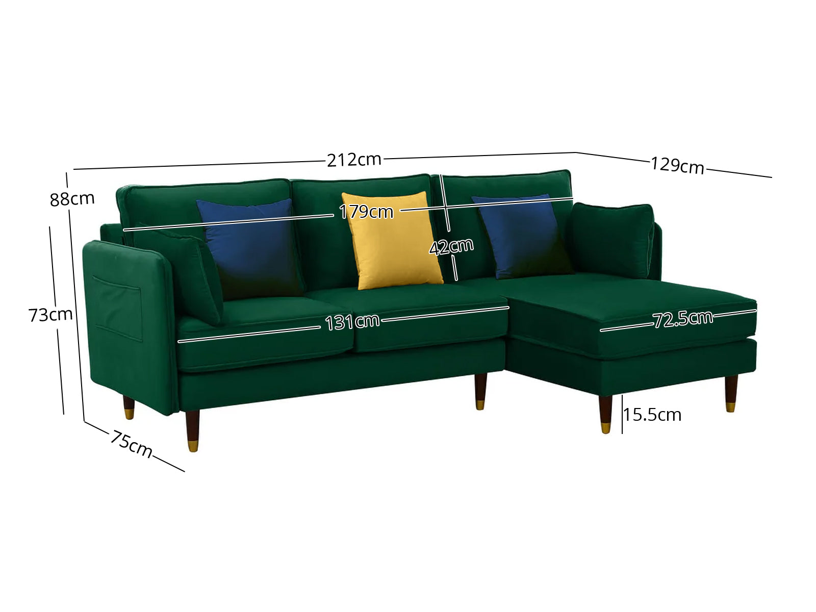 Celisha Velvet Sofa Set - Green