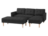 T Lina Sectional Sofa Linen Black