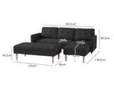 T Lina Sectional Sofa Linen Black