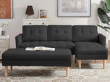 T Lina Sectional Sofa Linen Black