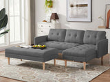 T Lina Sectional Sofa Linen Grey