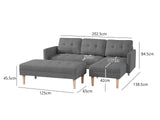 T Lina Sectional Sofa Linen Grey