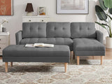 T Lina Sectional Sofa Linen Grey