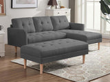 T Lina Sectional Sofa Linen Grey