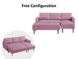 T Lina Sectional Sofa Linen Pink