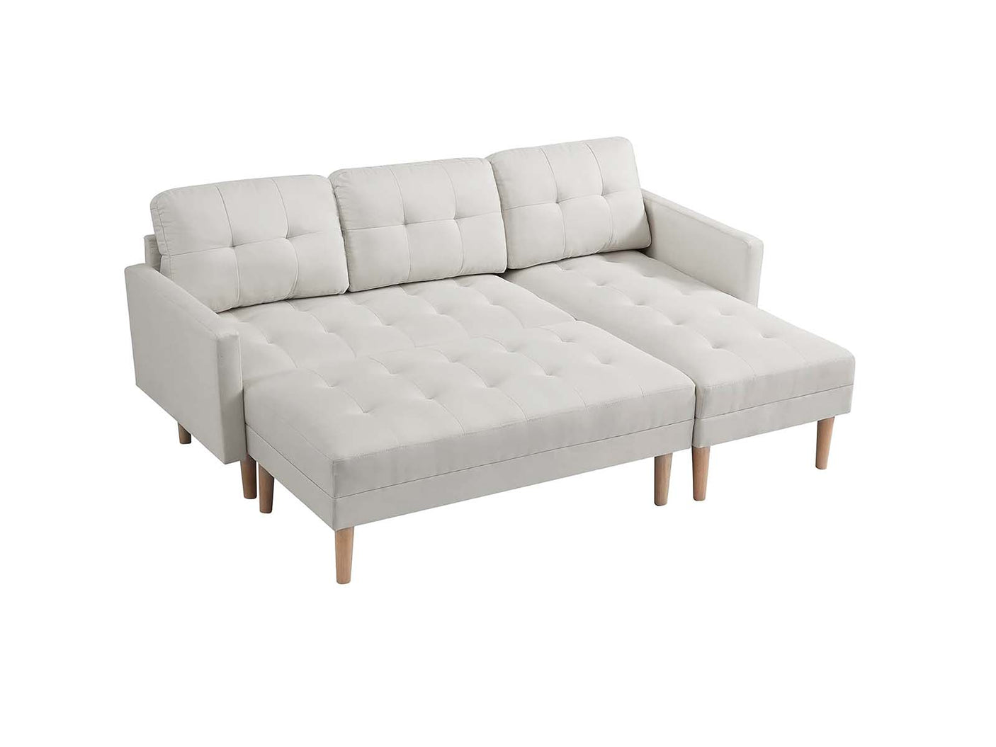 T Lina Sectional Sofa Linen White