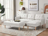 T Lina Sectional Sofa Linen White