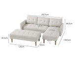 T Lina Sectional Sofa Linen White