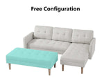 T Lina Sectional Sofa Linen White