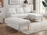 T Lina Sectional Sofa Linen White