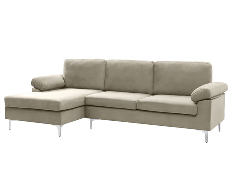 DS Kaveah Sectional Sofa with Left Chaise Velvet Beige
