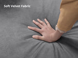 Kaveah Velvet Sofa With Left Chaise - Dark Grey