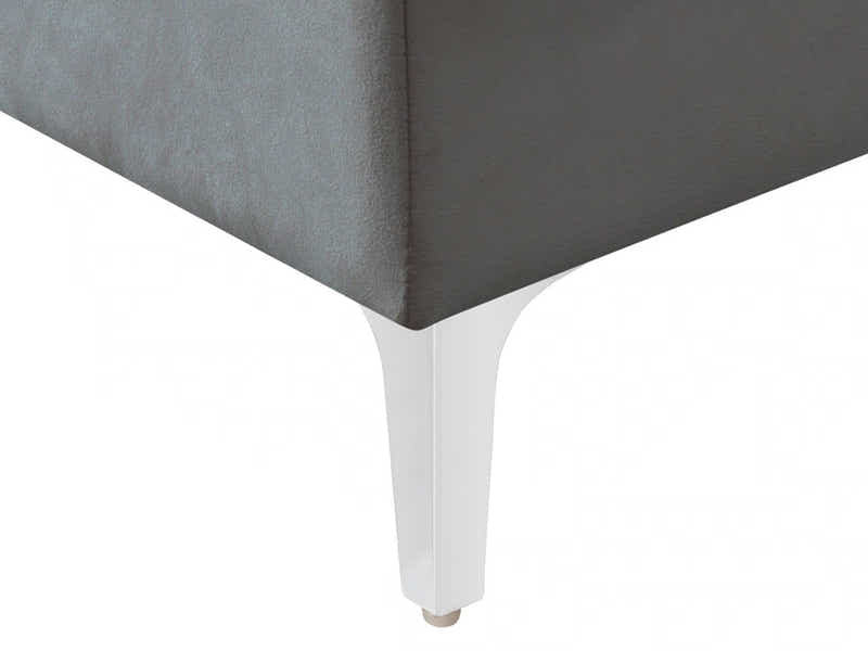 Kaveah Velvet Sofa With Left Chaise - Dark Grey