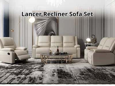 Lancer Recliner Sofa Set - Beige