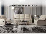 Lancer Recliner Sofa Set - Beige