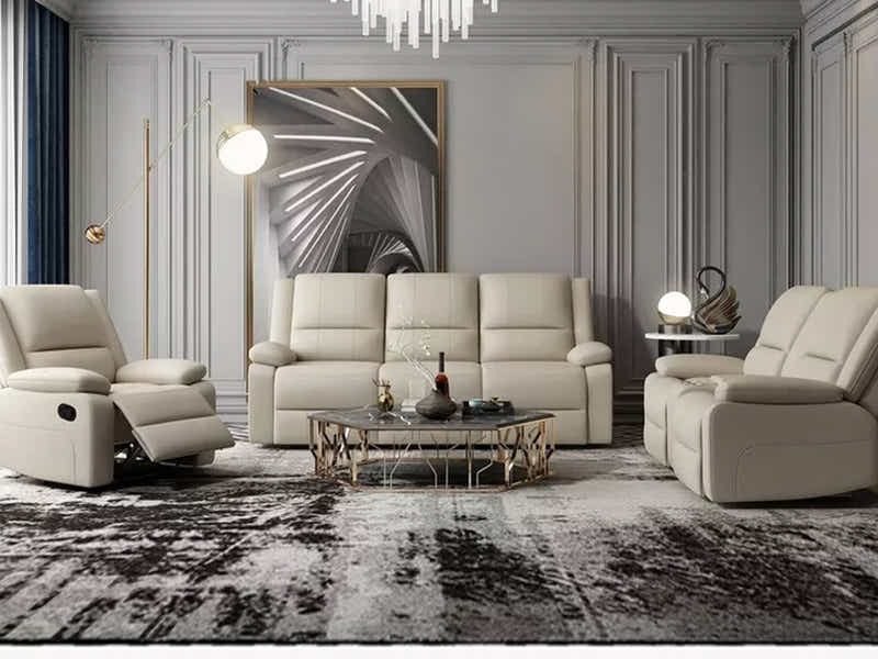 Lancer Recliner Sofa Set - Beige